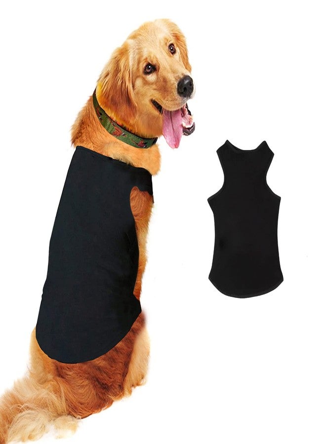Sage Square Comfort Cotton Dog T-Shirt, Sleeveless Vest for Dog Clothes, Puppy Tank Top Fashion Apparel (Large - 20inches, Black) - Image 1